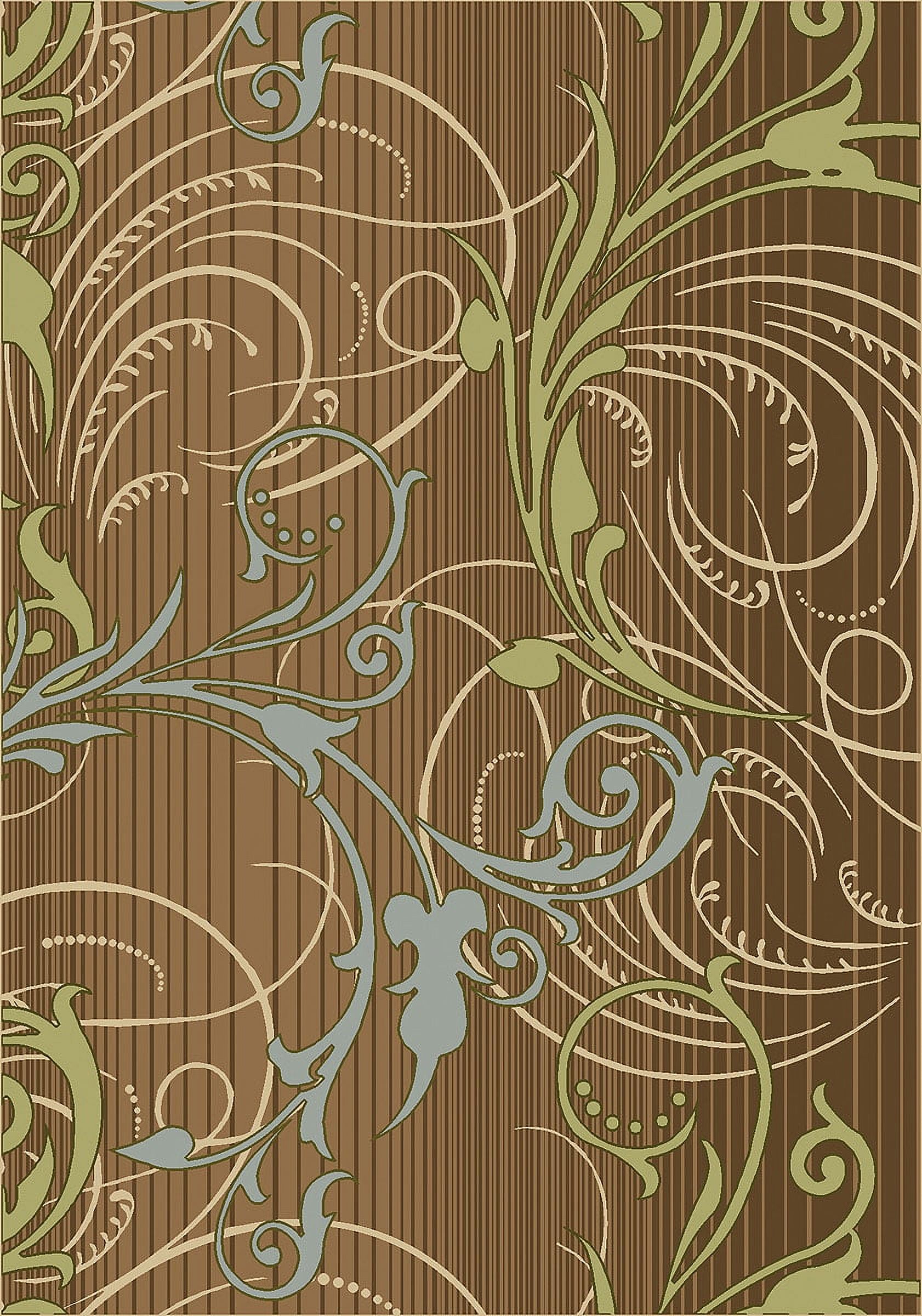 Milliken Top 30 Area Rug Waterbury Baroque Brown Leaves Vines