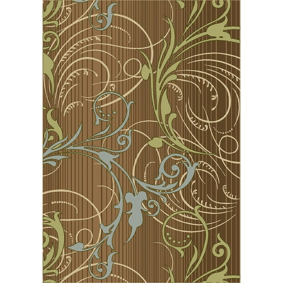 Milliken Top 30 Area Rug Waterbury Baroque Brown Leaves Vines 5' 4" x 7' 8" Rectangle