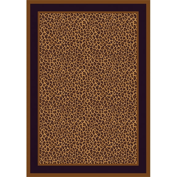 Milliken Yellow Bordered Door Mat Zimbala Leopard - Aprx 2' 8" x 3' 10"