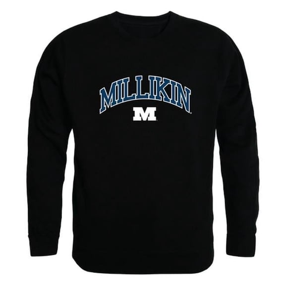 Millikin University Men Campus Crewneck Sweatshirt, Black - Extra Large