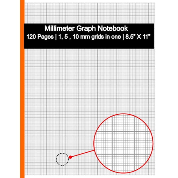 Millimeter Graph Paper Notebook: 8.5 X 11 Inch | 1,5,10 mm square grids in one | 120 pages | Light Gray grids | Ideal for Precision Drawings, Graphs, and Diagrams