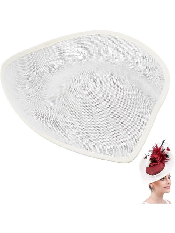 Millinery Hat Base Linen Fascinator Hat Base Millinery Women Hat Making Supply for DIY Party Wedding DIY WhiteSmoke