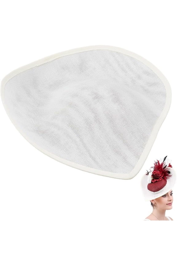 Millinery Hat Base Linen Fascinator Hat Base Millinery Women Hat Making Supply for DIY Party Wedding DIY WhiteSmoke