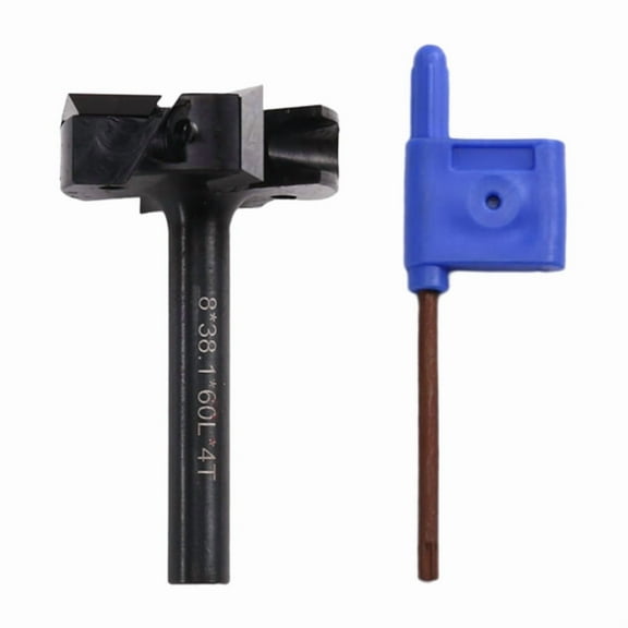 Milling Cutter CNC Spoilboard Surfacing Router Bit 8mm Shank Insert Carbide Slab Flattening Router Bit Wood Planer Bit,1 x 8mm shank 4-flute discarded woodworking cutter,As Shown