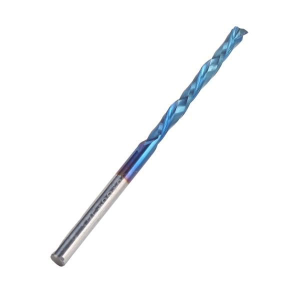 Milling Cutter, Total Length Approx 60mm / 2.4in Nano Blue Coating Blue Coating End Mill For Aluminum For Copper For Iron For Low Carbon Steel