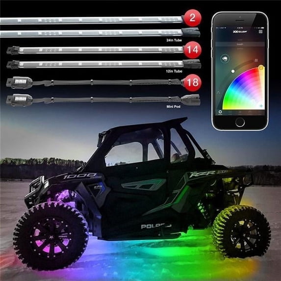Million Color Smartphone Controlled Off Road UTV with 2x 24 in. Tubes, 14x 12 in. Tubes & 18 Xpods
