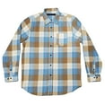 thumbnail image 1 of Million Dolla Motive Men Long Sleeve Flannel Shirt (Baby Blue Tan), 1 of 2
