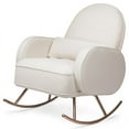 thumbnail image 1 of Million Dollar Baby Compass Upholstered Modern Fabric Rocker in Cream with Rose Gold Legs, 1 of 8