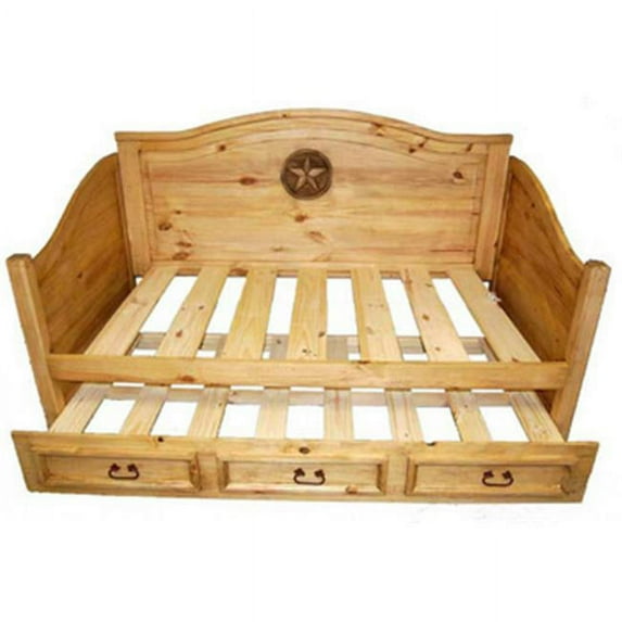 Million Dollar Rustic 02-1-10-101-TX Trundle Daybed With Star