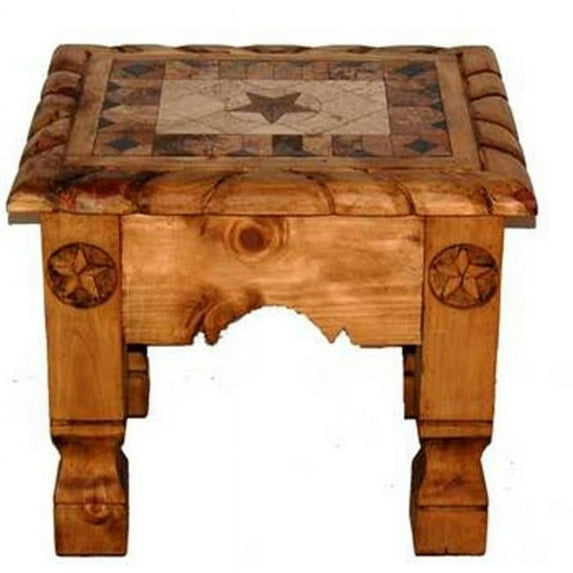 Million Dollar Rustic 06-1-10-02-MTX-END Marble Rope End Table With Stars