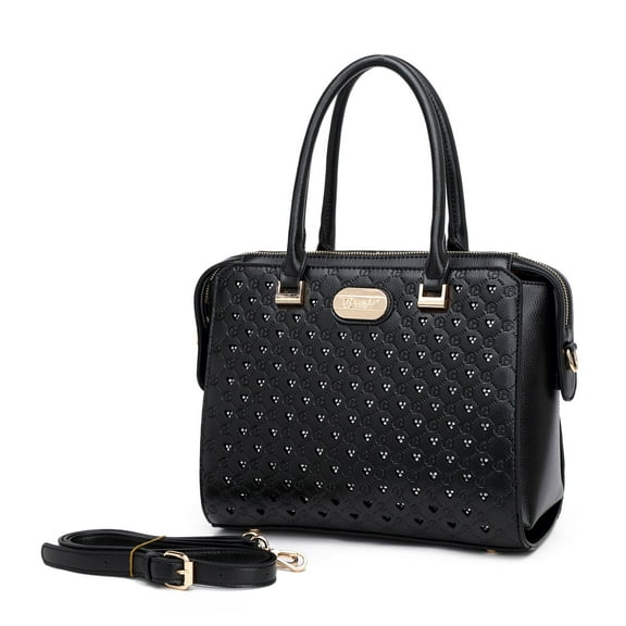 Millionaire Double Layer Crystal Engraved Matte Satchel