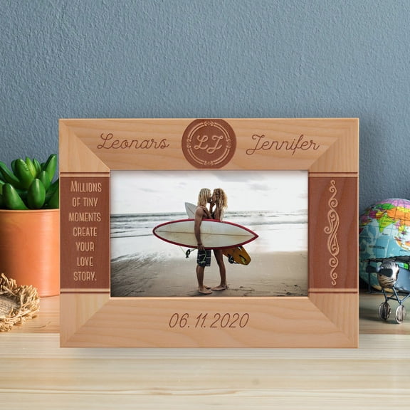 Millions Of Tiny Moments Create Your Love Story Personalized Wooden Frame-6" x 4" Brown Horizontal