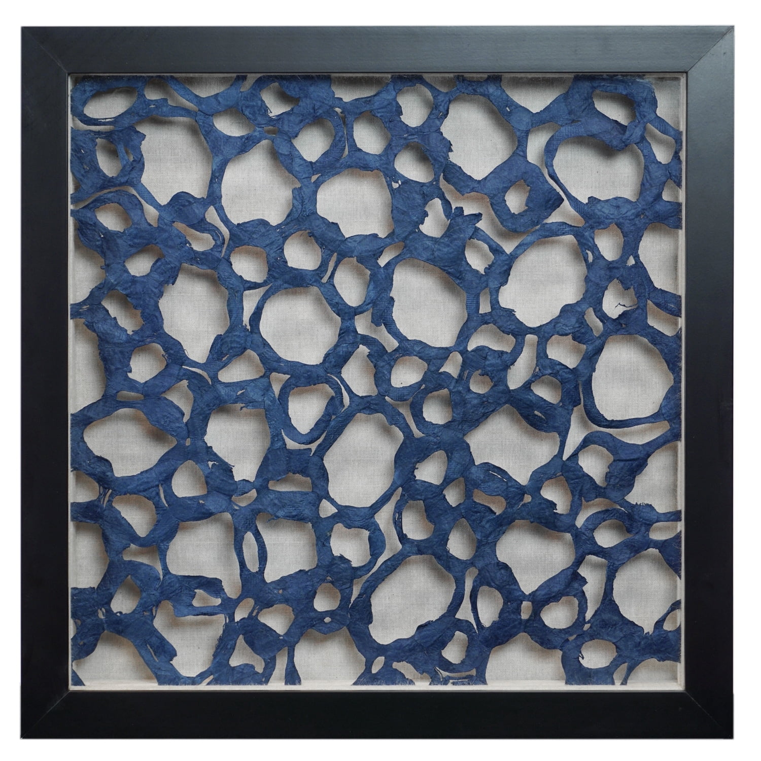 Blue Handmade Abstract Paper Art Shadow Box Wall Decor