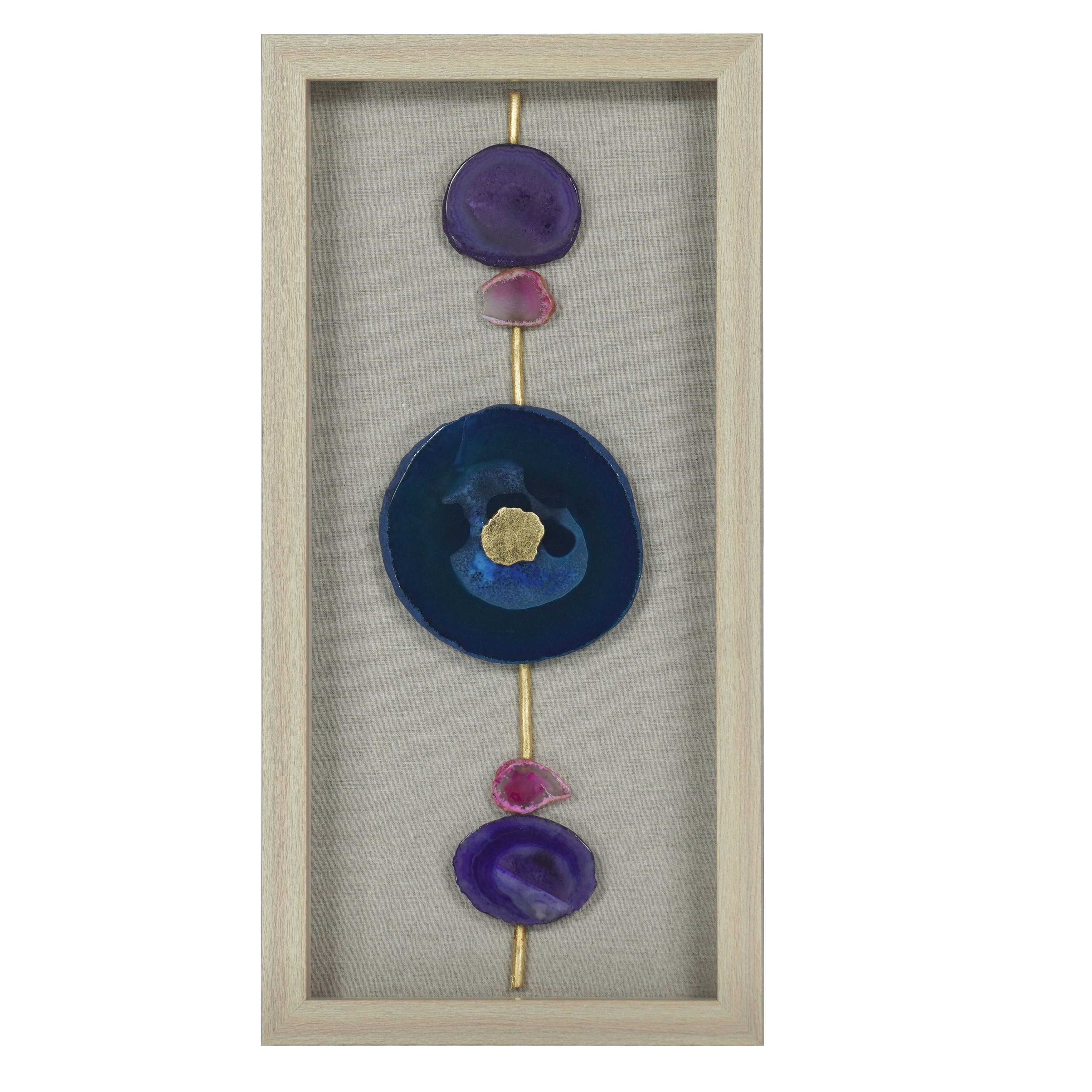Natural Agate and Gold Shadow Box Wall Decor