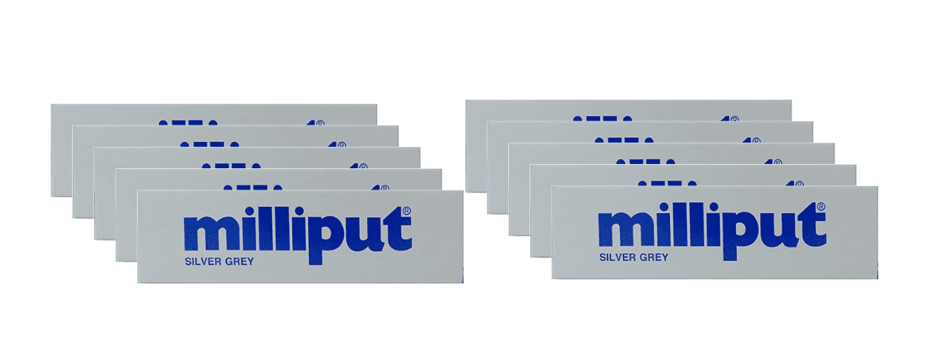 Milliput Versatile Epoxy Putty - Silver Grey 10 Pack