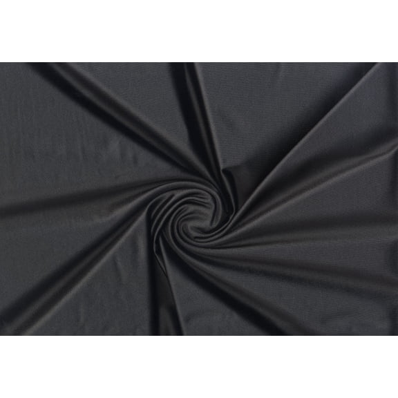 Milliskin Clear Foil Power Shine Knit Fabric Nylon Spandex Dance and Dress Fabric (BLACK, ByYard)