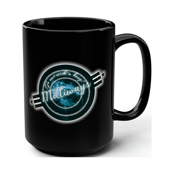 Milliways 15 fl oz Black Ceramic Mug Made by JC Designs