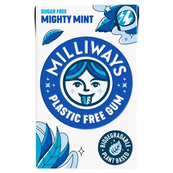 Milliways Super Natural Gum Mighty Mint 19g, Imported from Britain