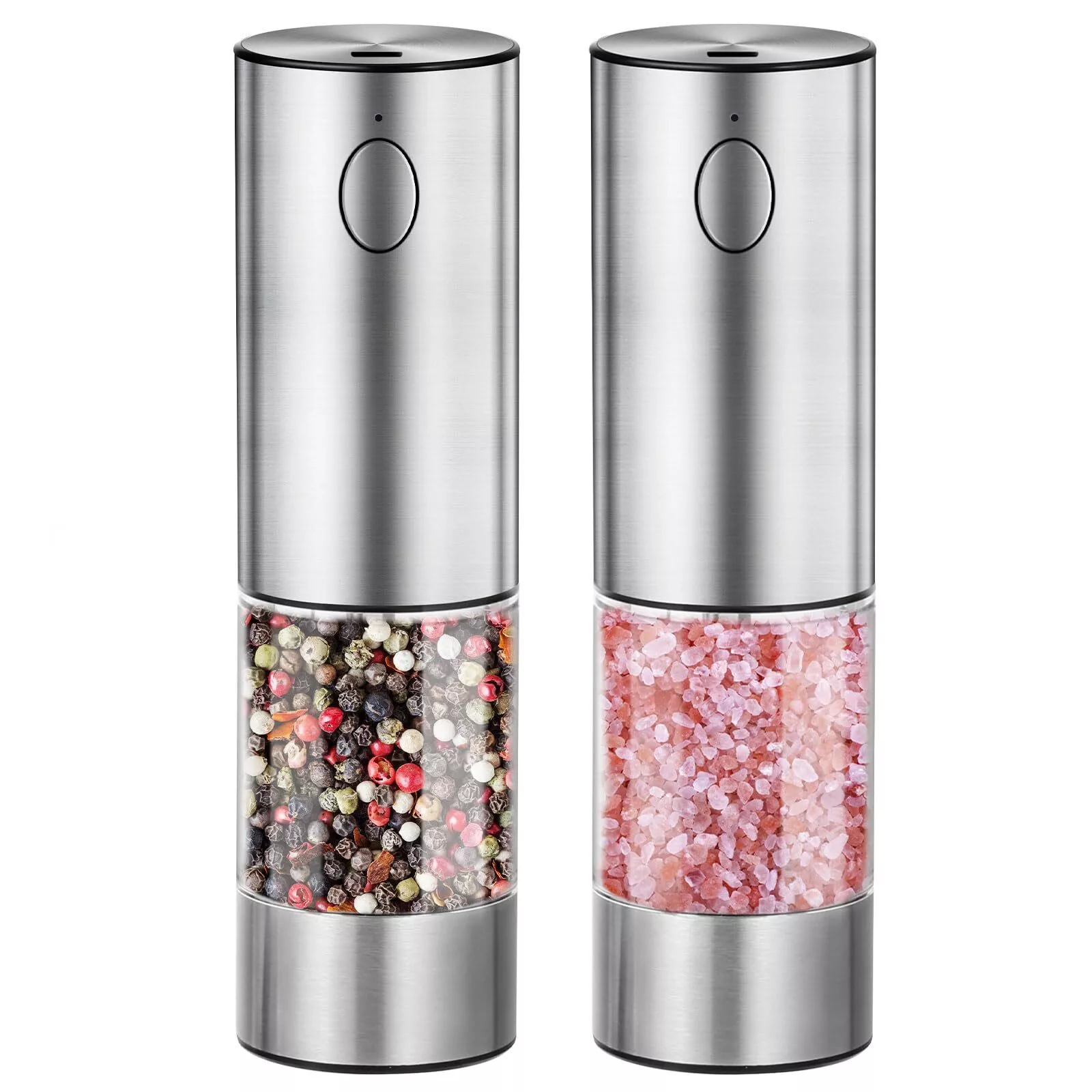 Millmoment Electric Salt and Pepper Grinder Set With LED Light Storage Base Adjustable Coarseness Mill Grinders Shakers