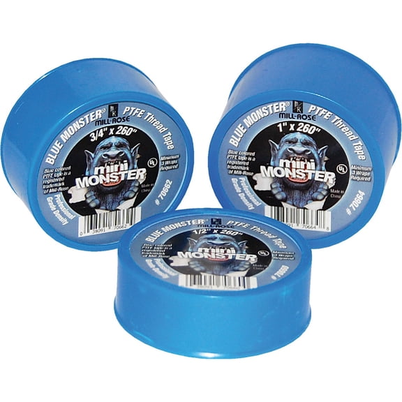 Mill Rose Millrose 70663 Monster Roll PTFE Thread Seal Tape, 3/4-Inch x 520-Inch, Blue Residential Use, Standard Application