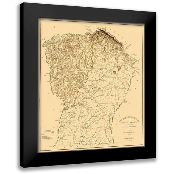 Mills 15x17 Black Modern Framed Museum Art Print Titled - Pendleton South Carolina Landowner - Mills 1825