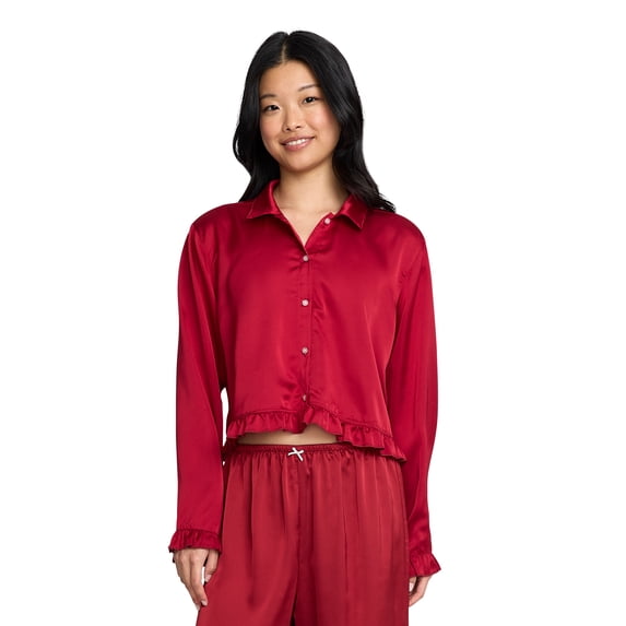 Mills By Millie Bobby Brown Women's Ruffle Sleep Shirt, Sizing XS-XXL ...