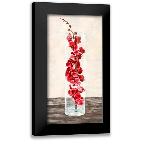 Mills, Shin 14x24 Black Modern Framed Museum Art Print Titled - Arrangement of orchids