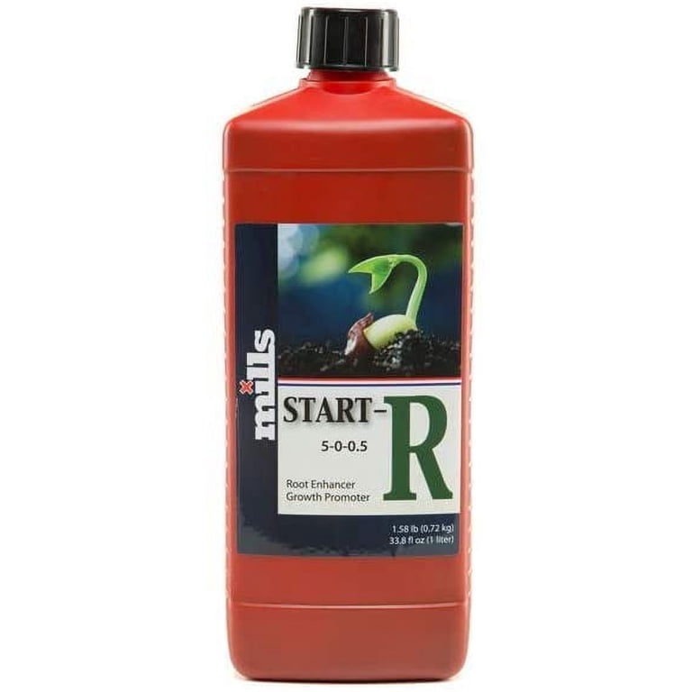 Mills Nutrients START-R Fertilizer 5-0-0.5 – 1 Liter, Bio-Stimulant For Seedlings, Growth & Early Bloom