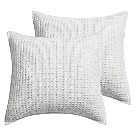- Mills Waffle - Euro Sham (Set of Two) - Bright White - Sham Size (26x26in.), No Insert