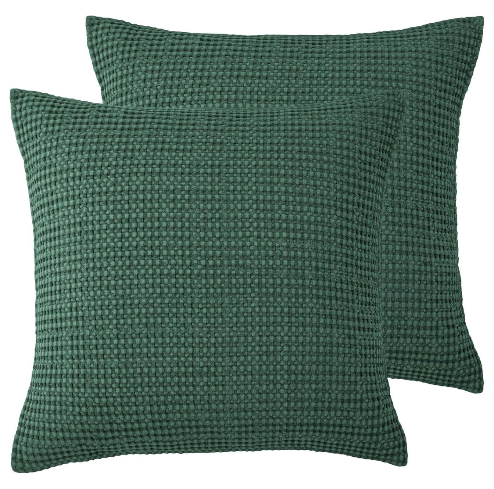 Forest Green Cotton Waffle Euro Sham Set of 2