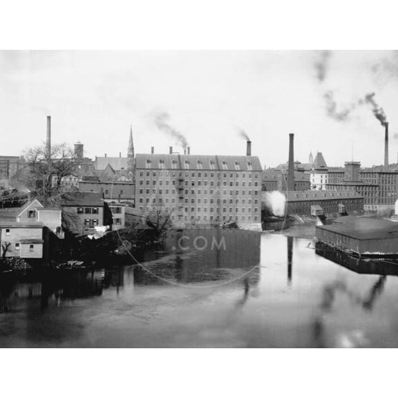 Mills and Smokestacks in Lowell, Massachusetts, Unframed Photographic Print Wall Art Sold by Art.Com