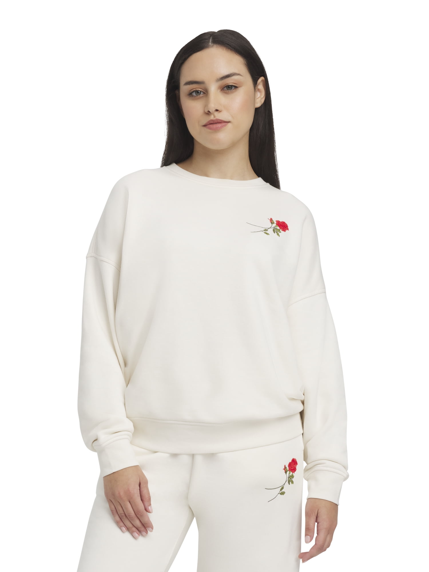 Mills by Millie Bobby Brown Women's Crew Neck Fleeced Terry Sweatshirt, Sizes XXS-XXL