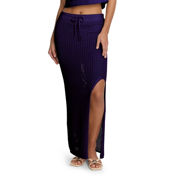 Mills by Millie Bobby Brown Women's Crochet Sweater Skirt, Ankle Length, Sizes XXS-XXL