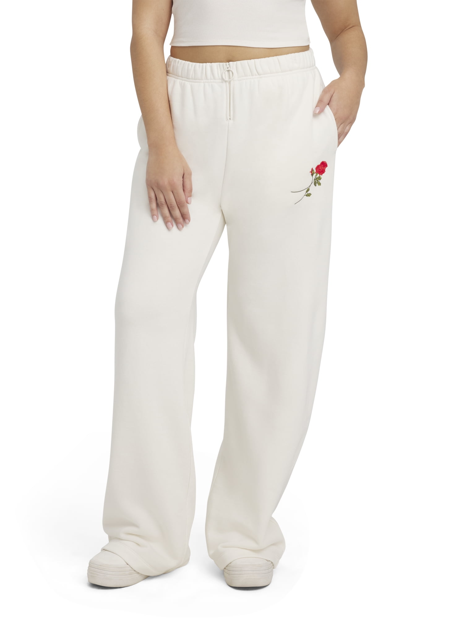 Mills by Millie Bobby Brown Women's Fleeced Terry Wide Leg Pants, Sizes XXS-XXL