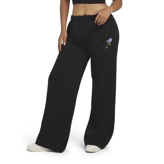 Mills by Millie Bobby Brown Women's Fleeced Terry Wide Leg Pants, Sizes XXS-XXL