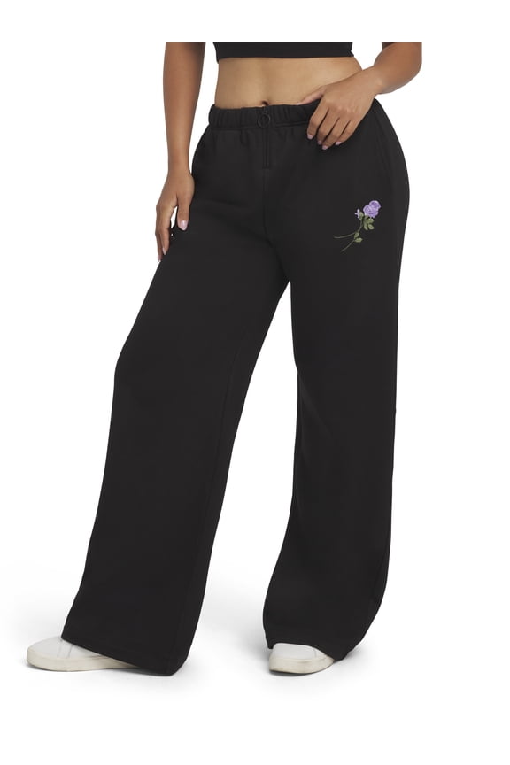 Women's Fleeced Terry Wide Leg Pants, Sizes XXS-XXL