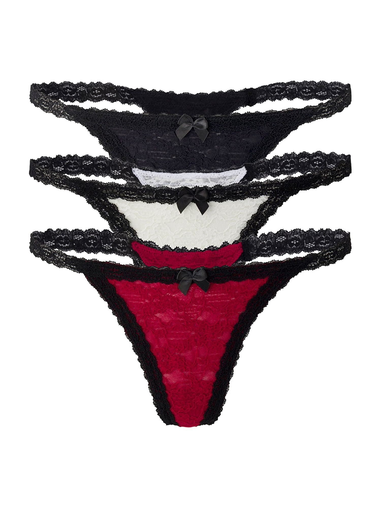 Mills by Millie Bobby Brown Women's Flirty Lace Thong Panties, 3-Pack, Sizes XS-XXXL