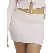 Women's Fold Over Ribbed Mini Skirt, Sizes XXS-XXL