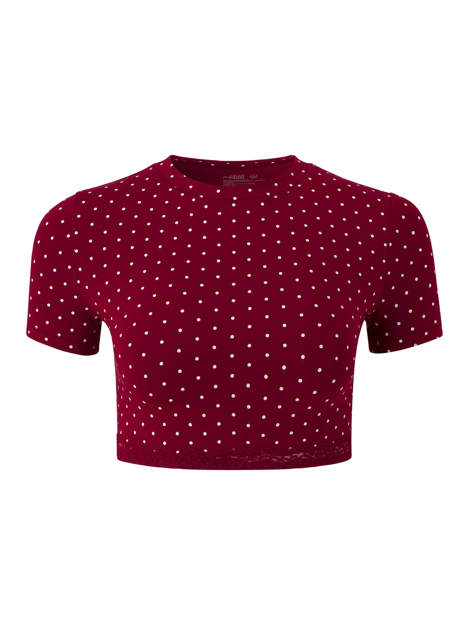 Mills by Millie Bobby Brown Women's Lacy Cotton Baby Tee, Sizes XS-XXXL