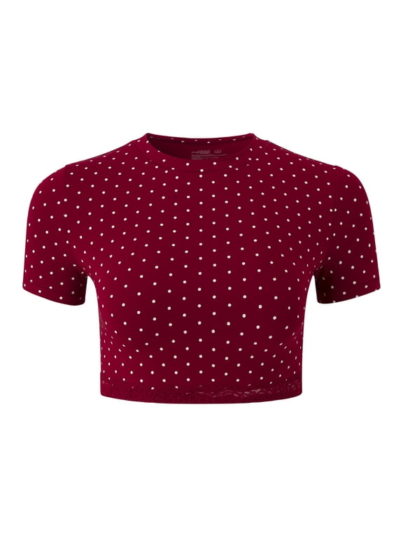 Women's Lacy Cotton Baby Tee, Sizes XS-XXXL