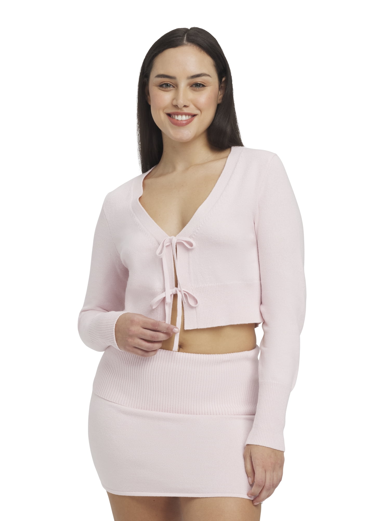 Mills by Millie Bobby Brown Women's Long Sleeve Crop Cardigan, Sizes XXS-XXL