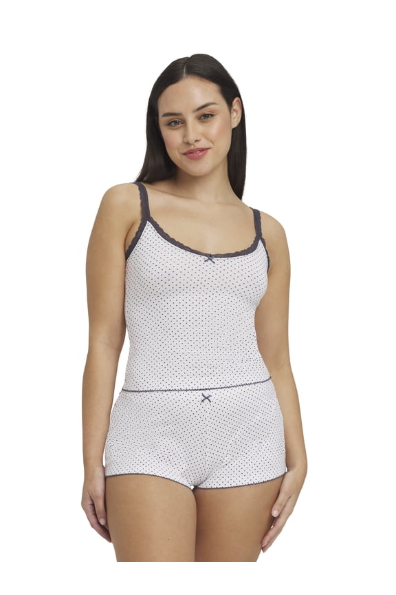 Women's Sleep Printed Stretch Jersey Cami w Stretch Lace Trim, Sizes XS-XXXL