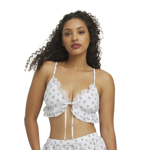 Mills by Millie Bobby Brown Women's Seersucker Flutter Bralette, Sizes XS-XXXL