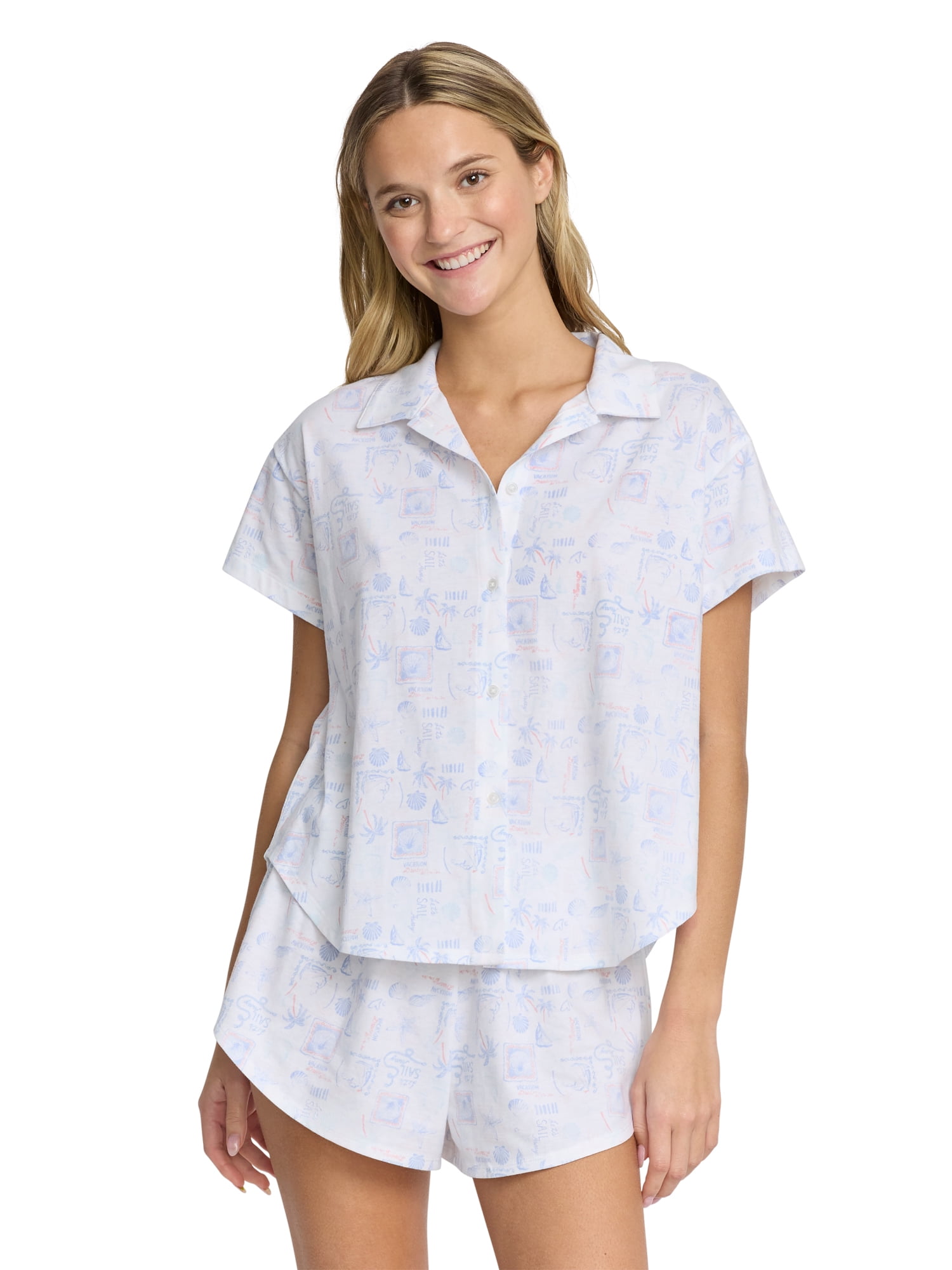 Mills by Millie Bobby Brown Women's Short Sleeve Pajama Top, Sizes XS-XXXL