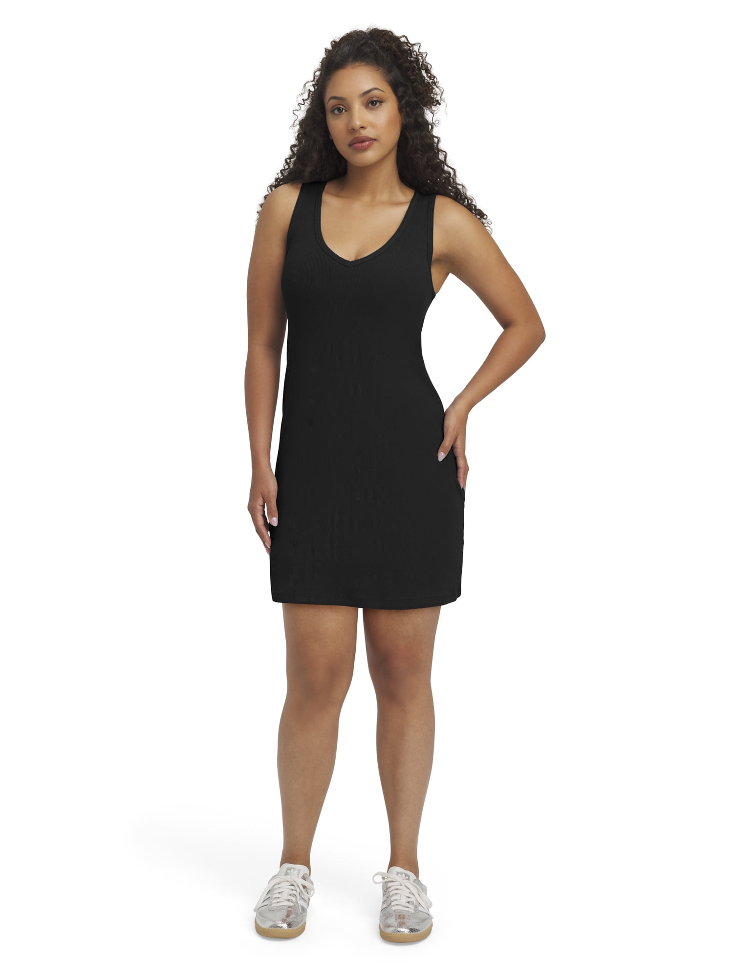 Mills by Millie Bobby Brown Women's Sleeveless Ribbed Deep V-Neck Mini Dress, Sizes XXS-XXL