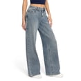 thumbnail image 1 of Mills by Millie Bobby Brown Women's Wide Leg Acid Washed Denim Jeans, Sizes XXS- XXL, 1 of 7