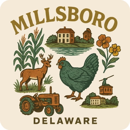 Millsboro Delaware Keepsakes Souvenir Vinyl Sticker – Destination Travel Keepsake Collectible (3-Inches Wide)