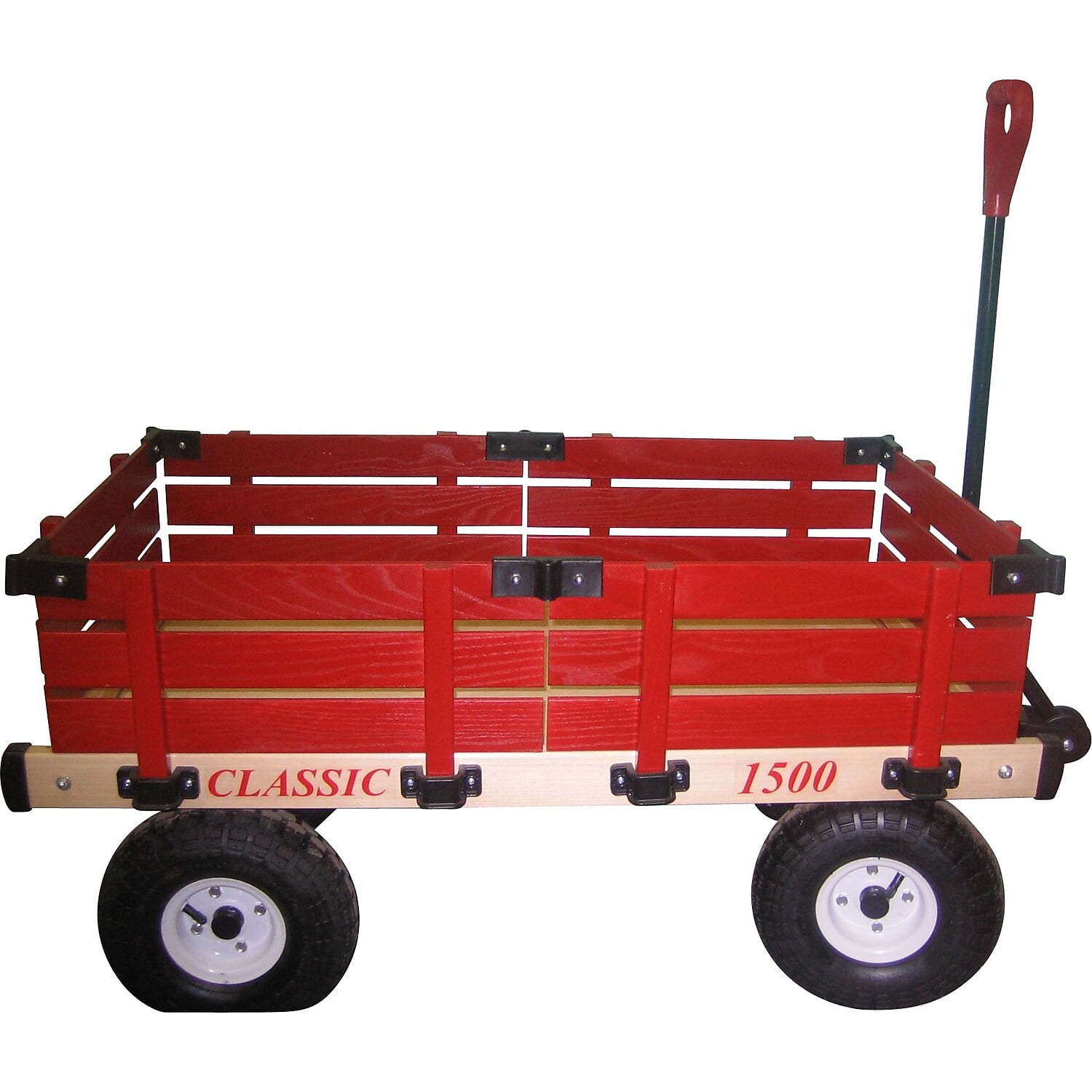 Millside Industries 1500-410 20 in. x 38 in. Wooden Wagon with in. x 10  in. Tires