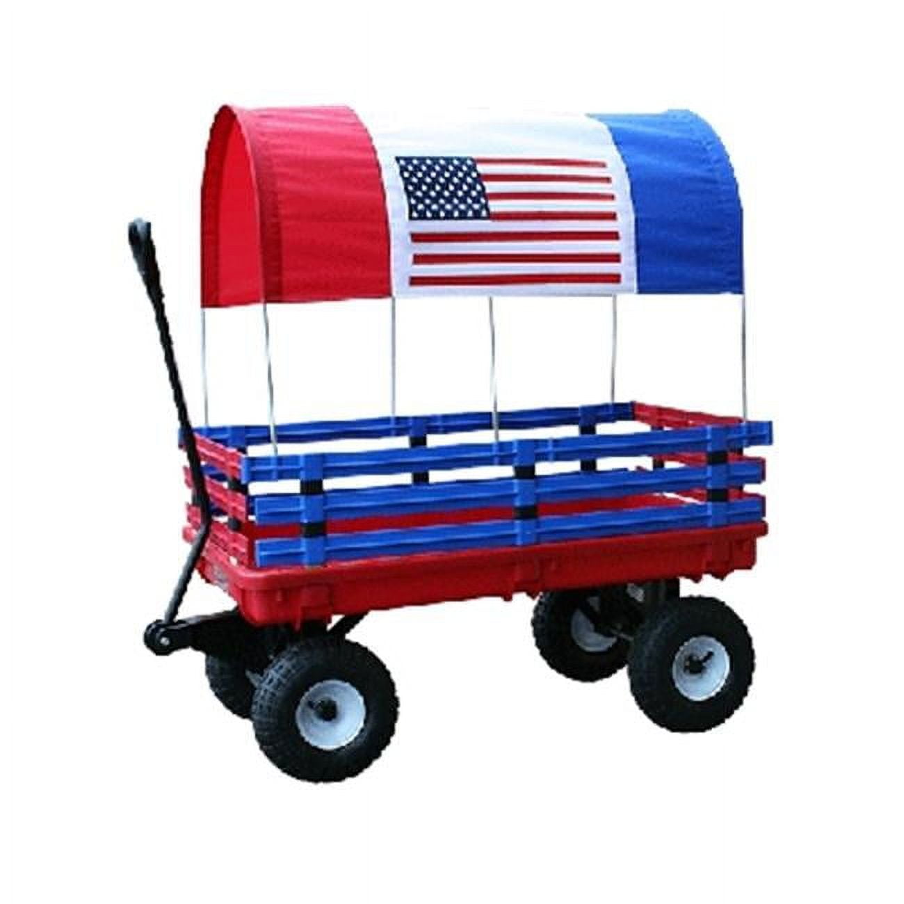 Millside Industries 20 in. x 38 in. Red Plastic Deck Wagon with 4