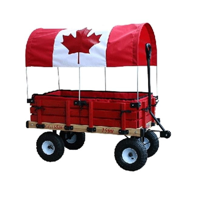 Millside Industries 20 in. x 38 in. Wooden Cdn Covered Wagon with Pads 